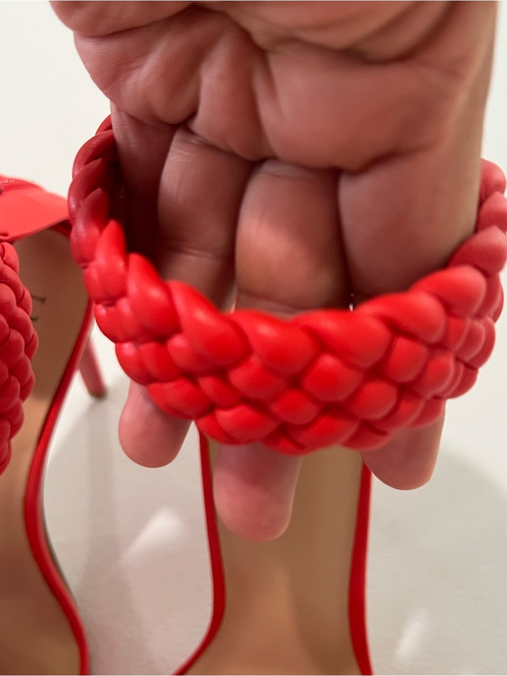 INC International Concepts Red orange Braided Strap High Heel Sandals 8 M - Picture 10 of 12